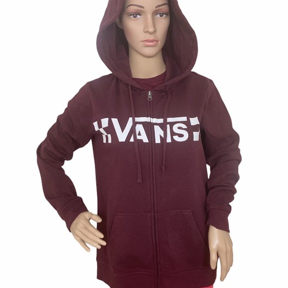 VANS DROP V CHECK ZIP Women's Hoodie Sweatshirt - Picture 2 of 7